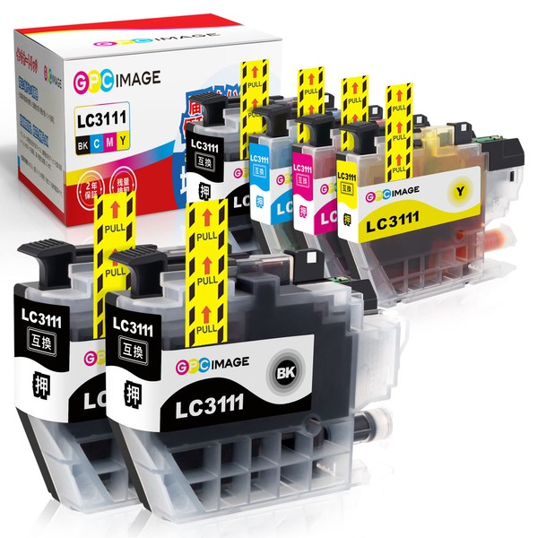 GPC Image LC3111-4PK Brother Printer Compatible Ink Cartridges, 4 Color Set + 2 Black (Level Display Feature, Individually Packaged, Large Capacity, Instructions Included)