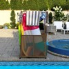 Essentially Yours Pool Equipment Holder with Towel Drying Bars, Mesh