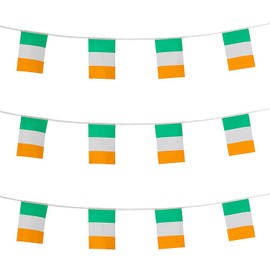 ZXvZYT Ireland Irishman Flag Banner String,Small Mini Ireland Pennant flags,St. Patrick's Day,For Grand Opening,National Sports Events,Party Festival Decorations(50 Feet 38 Flags)