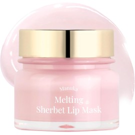 Forencos Mascarilla Labial Melting Sherbet, Tratamiento Nocturno Con Miel De Manuka, Aceite De Oliva Y Vitamina E, Mascarilla De Noche Y Crema Hidratante Reparadora Para Labios Secos Y Agrietados,