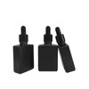 BEGIKET 12 Pack 1 oz Black Square Glass Dropper Bottle