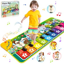 Musical Toys for 1 2 3 Year Old Boys Girls, Musical Piano Dance Mats for Kids with 10 Animals Sounds, Early Educational Toddler Toys Birthday Gifts for Boy Girls - Christmas Xmas Gifts for Kids