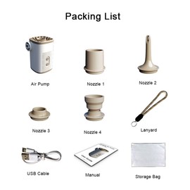 Portable Wireless Electric Air Pump with Light 3600mAh USB Rechargeable Mini Air Pump Quick Fill Inflator Deflator  with 4 Nozzles for Inflatables Sleeping Pad Swimming Ring Water Toys Vacuum Bags Mattress