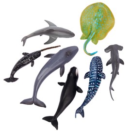 TOYMANY Set of 24 Animal Figures Ocean Toy Sea Animal Figures Animal Figure Small Animals Plastic Animals Mini Animals Sea Ocean Fish Shark Whale Octopus for Playing or as Decoration
