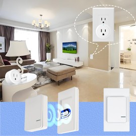 idealWIN Wireless Remote Control Outlet Plug 1250W/10A for Small Appliance,Electrical Outlet Switch for Lights, Fans,Christmas Lights,Up to 100 ft Remote Range,No Wiring Needed, No Wi-Fi Required.