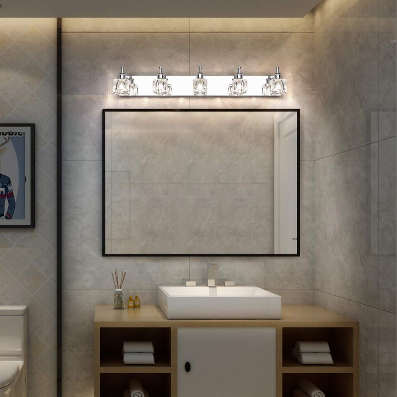 PRESDE Modern Bathroom Vanity Light Fixtures Over Mirror 5 Lights