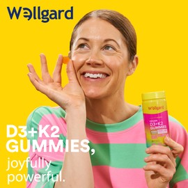 Wellgard Vitamin D3 K2 Gummies – Vitamin D3 K2 Gummies, Supports Bone Health, Immune System and Muscle Health