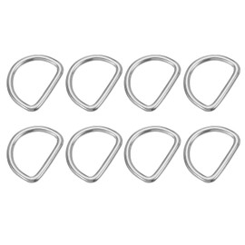 PATIKIL 1.8" Metal D-Rings, 8 Pcs 304 Stainless Steel D Ring Welded Solid Dee Rings DIY Accessories for Belts Sewing Dog Collars Webbing Straps, 5x35mm