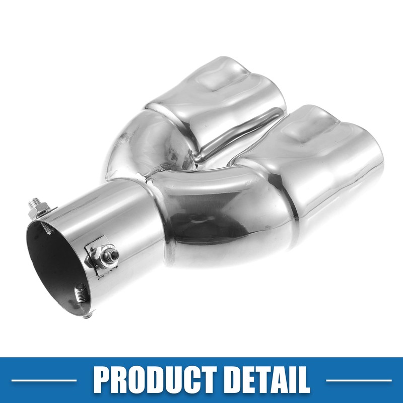 X AUTOHAUX Car Dual Exhaust Tip Pipe Heart Shaped 2.5"