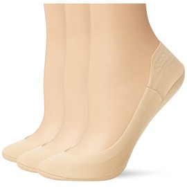 HUE womens Hidden Cotton Perfect Edge Liner With Gel Tab Socks, Cream - 3 Pair Pack, One Size US