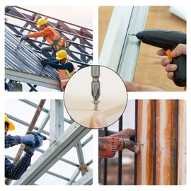 256pcs Drilling Tail Screw Set, M4 Self Drilling Countersunk Screws, Self Tapping Screws, Countersunk Head Self-Drilling, Steel Self Tapping Screws for Metal Sheets Roofing Windows（7 Sizes）