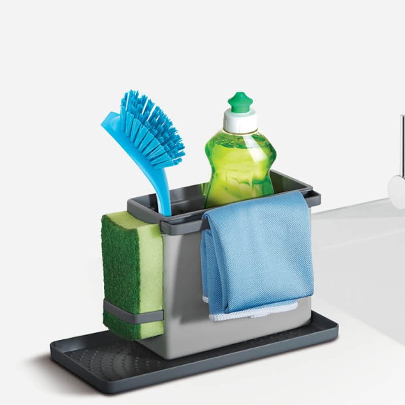 Metaltex Tidy-Tex Kitchen Sink Organiser, Grey, 24 x 13 x