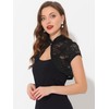 Allegra K Women's Lace Shrugs Stand Collar Cropped Formal Shoulder