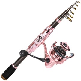 Sougayilang Telescopic Fishing Rod and Reel Combo, Collapsible Travel Fishing Pole and Spinning Fishing Reel, Fishing Gifts for Men/Women Adults