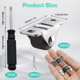 Pack of 20 Furniture Castors with Steel Top Plate Furniture Castors Small with 40 Screws and 1 Screwdriver Suitable for Furniture Cabinets Tool Boxes Small Appliances DIY Projects 1.2 cm