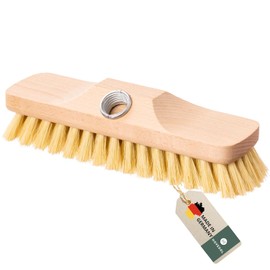 Wooden Scrubber with Natural Bristles Floor Brush for Tiles, Balcony, Patio, Garden, Outdoor, Indoor, Floor