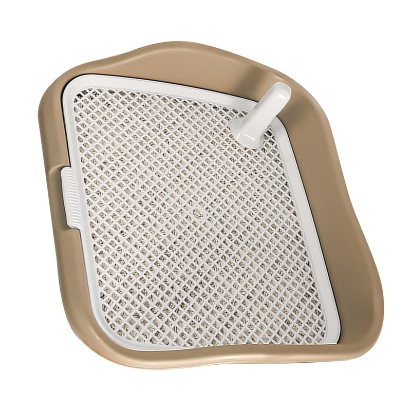 Dog Potty Tray with Raised Fences Removable Mesh Grid Pad