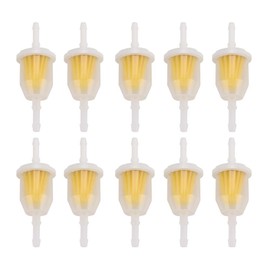 Ewillownm Compatible with 10 Pieces 1/4 Inch Fuel Filter + 5 Feet 1/4 Inch Fuel Line + 20 Pieces Clamps Gas Inline Fuel Filter