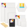 Stretched Canvases for Painting Multi Pack of 8，Assorted Small Size