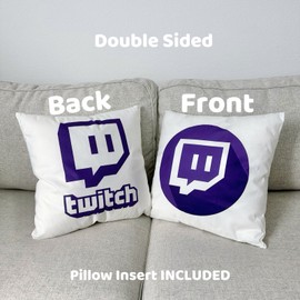 SE Home Double Sided 16" Pillow Case Twitch Purple Insert INCLUDED Creator Subscribe