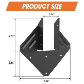 Lipshome 8pcs Black Hurricane Tie Clips, Fits 2x4, 2x6 Truss to Rafter Connectors for Roof Joist Hanger Truss Timber Connectors (8pcs Hurricane Tie Clip)