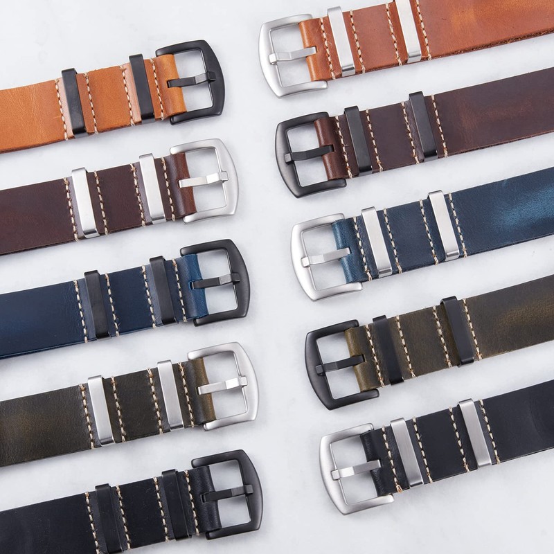 BINLUN Leather Watch Band Crazy Horse Oiled Leather Watch Straps