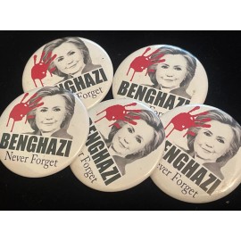 NOS Trump 2016 campaign pins button political 2 1/4” (5avl) Hillary Benghazi
