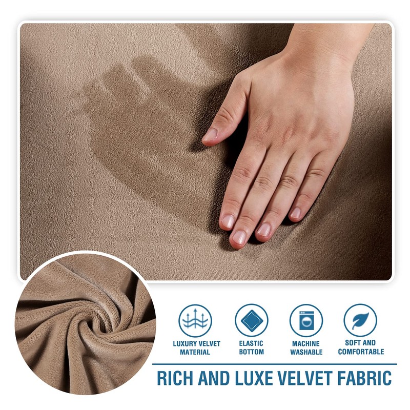 H.VERSAILTEX Stretch Velvet 2 Piece T Cushion Sofa Slipcovers -