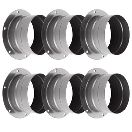 WOPPLXY 6 PCS 3 Inch Duct Connector Flange, Metal Straight Pipe Flange, Ventilation Pipe Connector for Heating Cooling Ventilation HVAC System, Air Vent Duct Connector, (Silvery Gray)