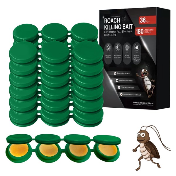 36 Pack Cockroach Gel Bait, Highly Effective Roach Killer Indoor