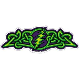 Dye the Sky Grateful Dead Slipknot with Lightening Bolt - Window Sticker/Decal (6" X 2.125")