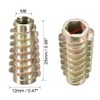 sourcing map Furniture Threaded Insert Nuts Zinc Alloy Hex-Flush M6