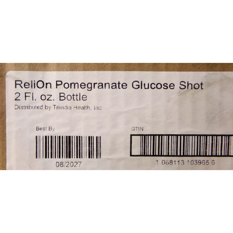 ReliOn 8ct ReliOn Glucose Shots 2oz Each, Pomegranate, 15g Fast-Acting