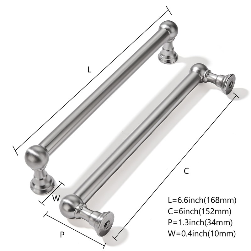 khtumeware 10 Pack 6 Inch Hole Center Brushed Satin Nickel