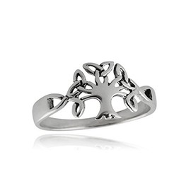 FashionJunkie4Life Sterling Silver Trinity Knot Celtic Tree of Life Ring, Sizes 5-10 (9)