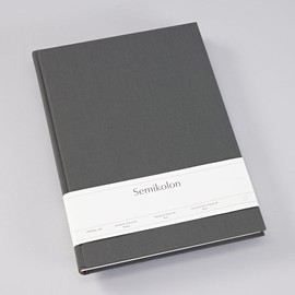 Semikolon 370060 Classic Notebook A4 Blank 176 Pages Cream White Paper Bookmark Lava Stone Grey