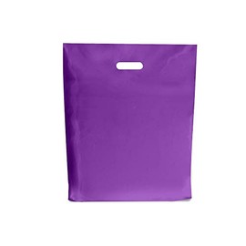 Purple Plastic Bags/Gift Shop Carrier Bag/Boutique Retail - Small & Large (20, Large 15x18+3 Inches)