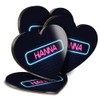 4 x Heart Coasters - Neon Sign Design Hanna Name