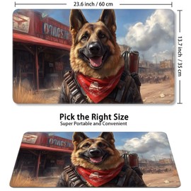 Card Game Playmat for MTG & TCG, 24x14 inch Non-Slip Magic Playmat, Durable Rubber Surface, Ideal for Card Games & Board Games, Portable with Storage Bag, Dogmeat, Ever Loyal