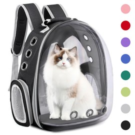 Pet Backpack Carrier,Bubble Backpack Cat Carrier,Pets and Small Dogs,Space Capsule Pet Carrier for Traveling, Walking, Hiking and Outdoor Activities (Black)