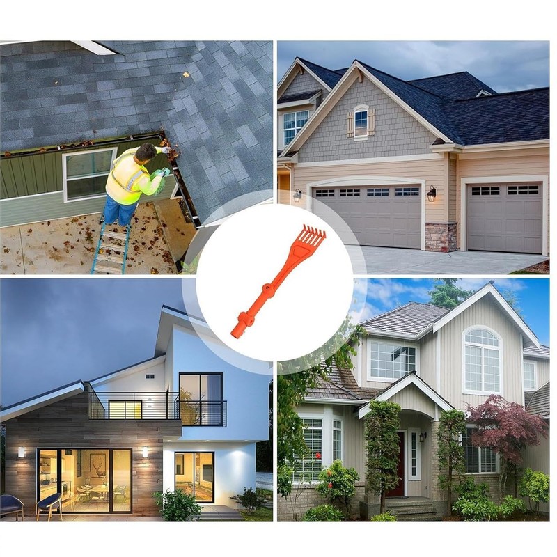 WADY Gutter Rake Rotatable Handle Gutter Cleaning Rake Multi Use