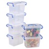 Lasbily 6 Packs Small Plastic Clear Storage Box Container with