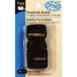 Dritz Dual Adjustable Parachute Buckle for 1-Inch Strap, 1 Set, Black