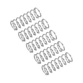 QUARKZMAN Compression Spring 304 Stainless Steel 4 mm AD 0.4 mm Wire Size 10 mm Free Length Silver Tone Pack of 5