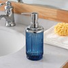 4PCs Heavy Weight Decent Blue Glass Bathroom Accessories Set with