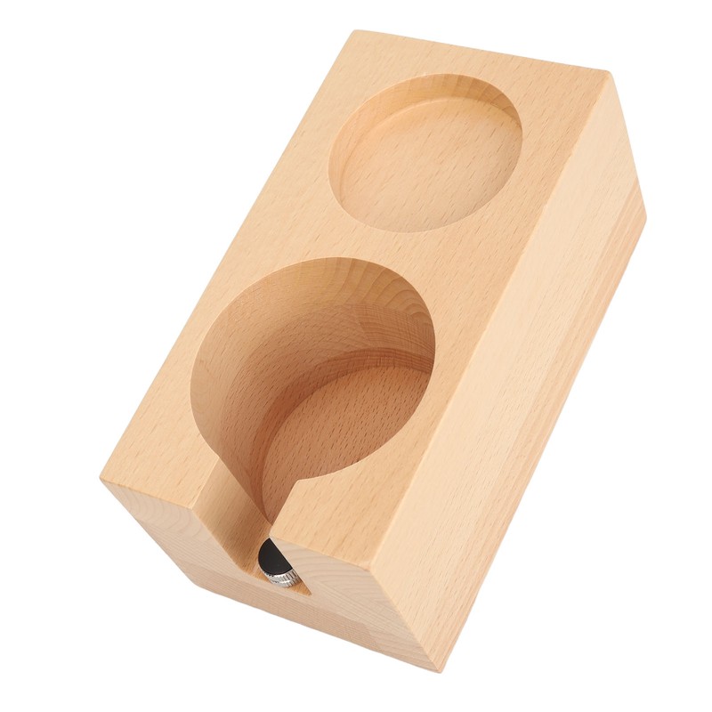 Wooden Coffee Tamper Station Stable Prevent Slip Coffee Tamper Holder