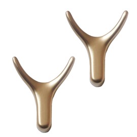 RyuBits Antique Deer Antler Hook Wall Hanger, Wall Hanger, Set of 2, Gold