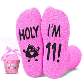 HAPPYPOP 11th Birthday Gifts for Girls - Socks for Kids Age 11, Gift Ideas for Eleven Year Old Tween, Presents for 11 Year Old
