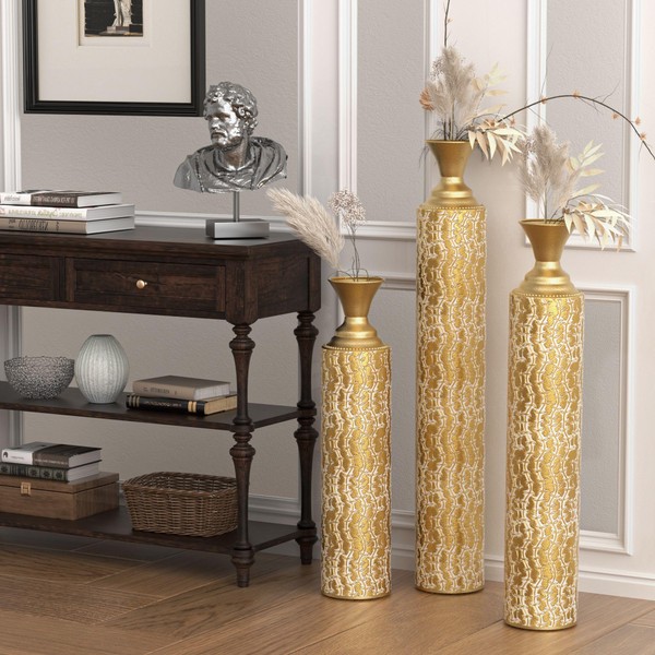 Udorich Elegant Metal Decorative Vases Set for Home Decoration, Centerpieces