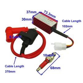 TC-Motor High Performance Ignition Coil Aluminum 5 Pin AC CDI Box A7TC Spark Plug For 50cc 70cc 90cc 110cc 125cc 140cc 150cc Pit Dirt Trail Motor Bike Motorcycle Motocross (Red)